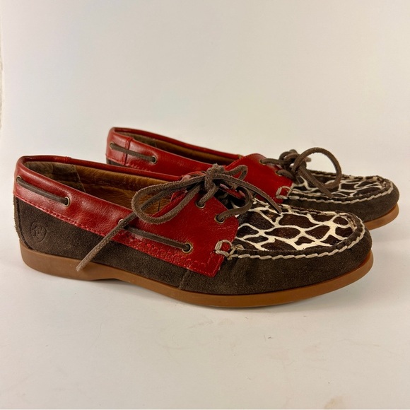 Ariat Shoes - Ariat Women's Size 7B Giraffe Ruby Loafers Boat Shoes Premium Suede and Leather